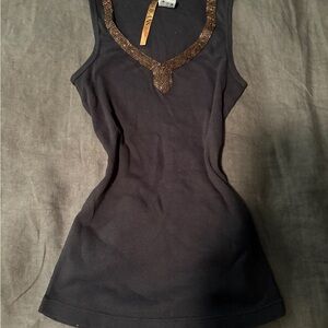 ABS Jeans Beaded Tank